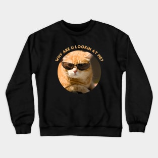 Ginger Cat, Why are you looking at me Crewneck Sweatshirt